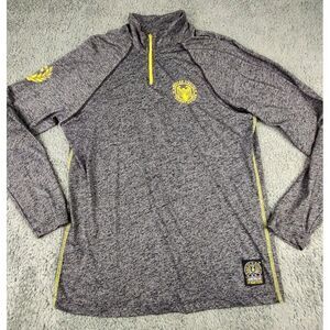 American Fighter 1/4 Zip Pullover Men's XL Sweatshirt Grey Graphic Made in USA‎